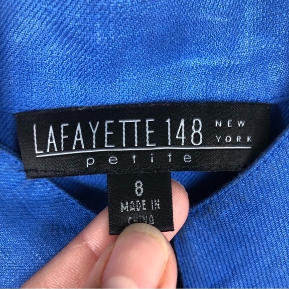 Lafayette 148 petite 100% Linen Short sleeve tie-dye blazer - Picture 8 of 11